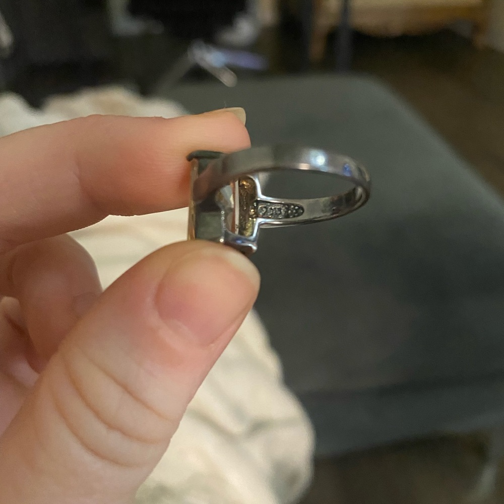 Vintage Citrine 925 Statement Ring - image 8